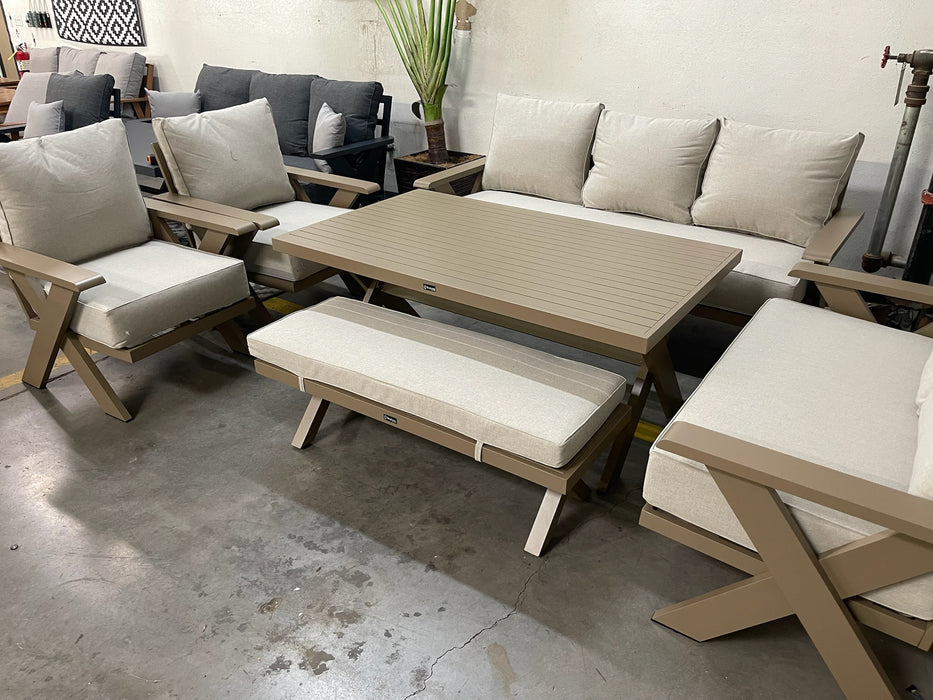 Gracie 6-Piece Aluminum Outdoor Dining & Conversation Set
