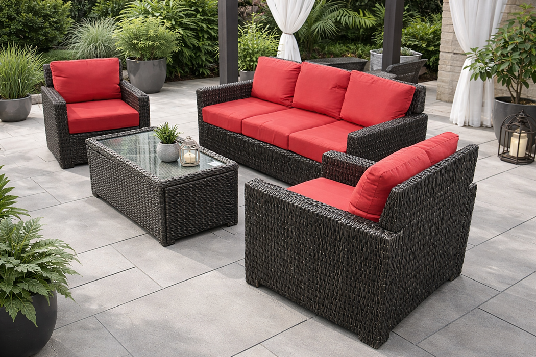 Sue 4 Piece Orange Dining Set