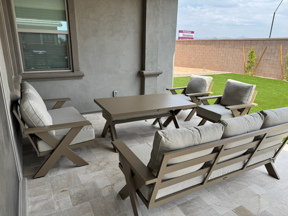 Gracie 6-Piece Aluminum Outdoor Dining & Conversation Set