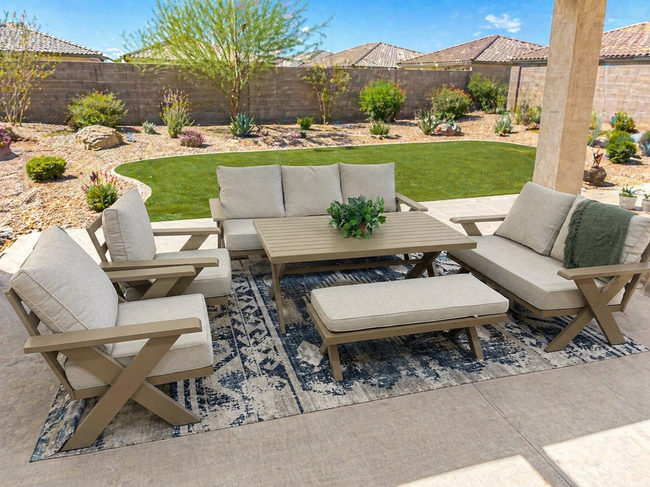 Gracie 6-Piece Aluminum Outdoor Dining & Conversation Set