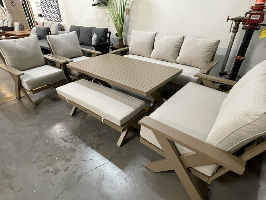 Gracie 6-Piece Aluminum Outdoor Dining & Conversation Set