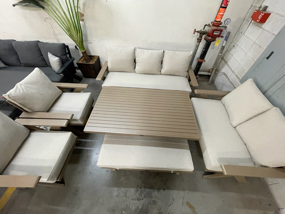 Gracie 6-Piece Aluminum Outdoor Dining & Conversation Set