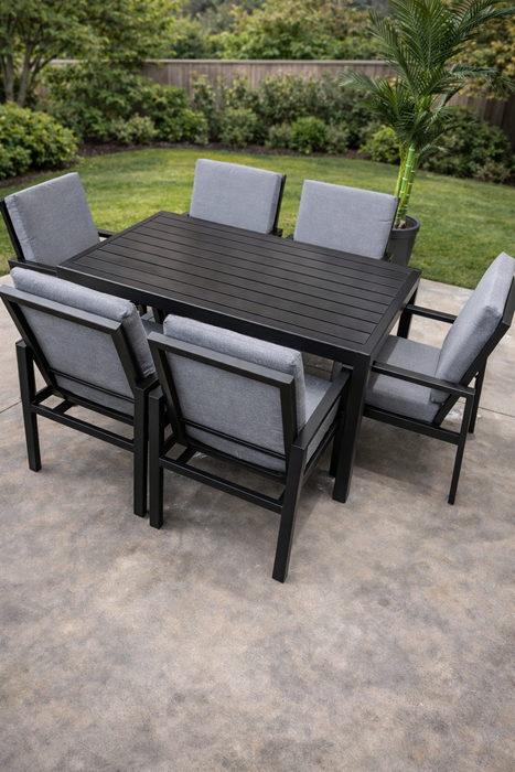Sue 7-Piece Aluminum Dining Set