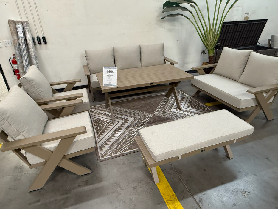 Gracie 6-Piece Aluminum Outdoor Dining & Conversation Set