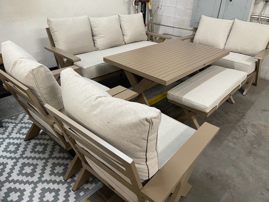 Gracie 6-Piece Aluminum Outdoor Dining & Conversation Set