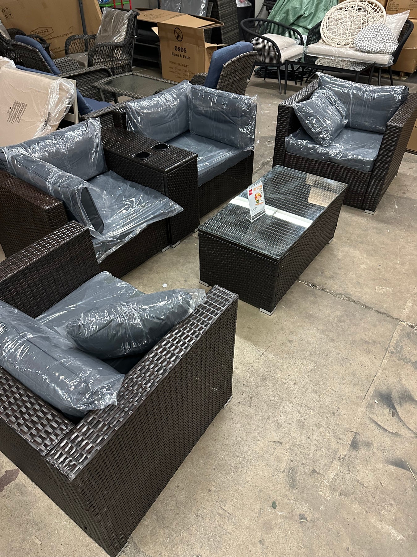 Brown with Gray cushions