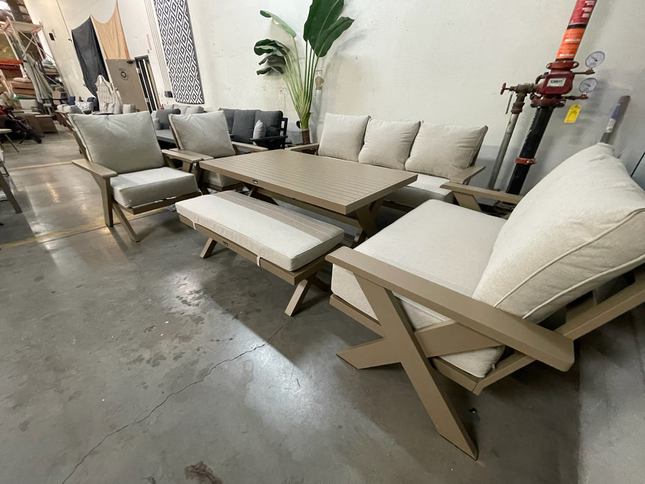Gracie 6-Piece Aluminum Outdoor Dining & Conversation Set