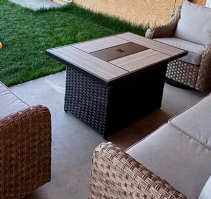 OSOS 43 Inch Propane Fire Pit Table 50k BTU