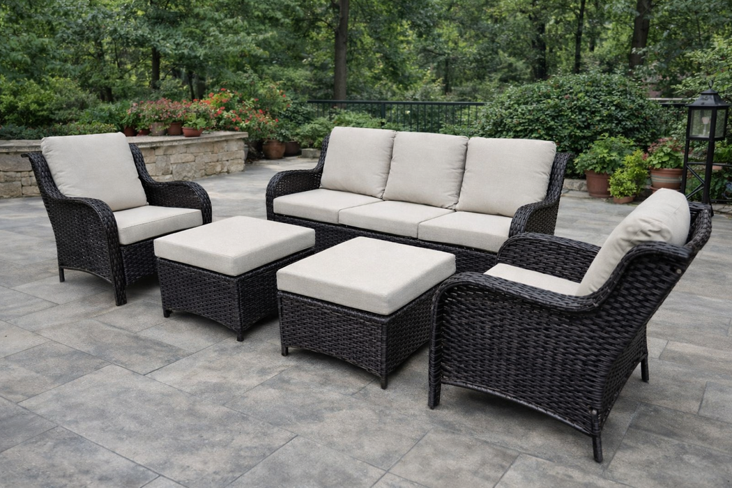 Sue 5-Piece Couch, Chair and Ottoman Set