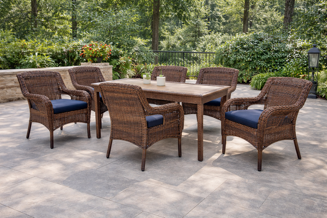 Sue 7 Piece Piece 65” Dining Table and Chairs Set