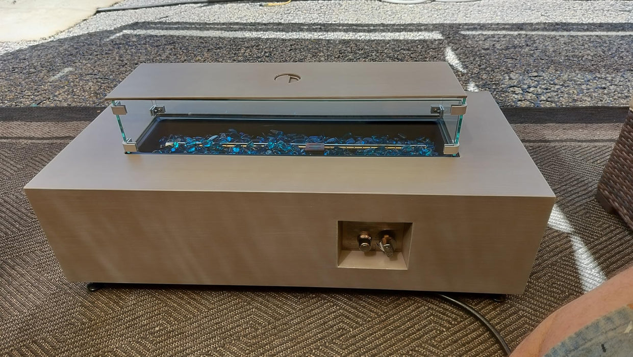 OSOS 43" Outdoor Modern Propane Fire Pit Table for Patio - 50,000 BTU