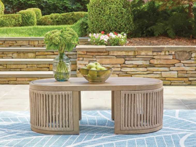 Green Shores Eucalyptus Wood Patio Furniture Collection Couch Chairs and Coffee Table