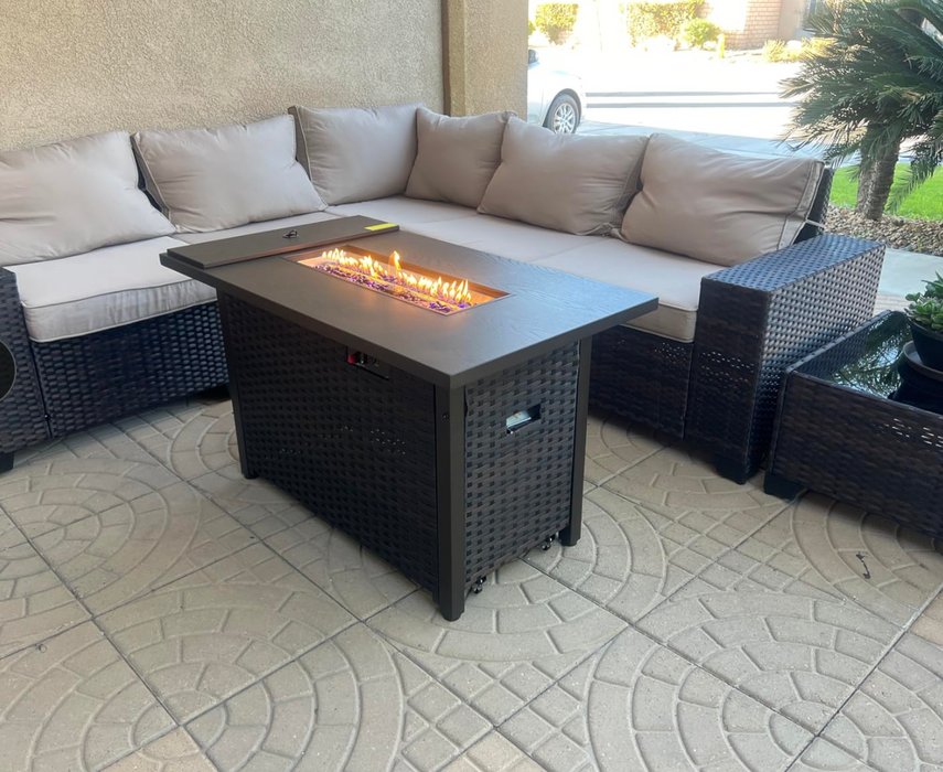 OSOS 43 Inch Propane Fire Pit Table 50k BTU
