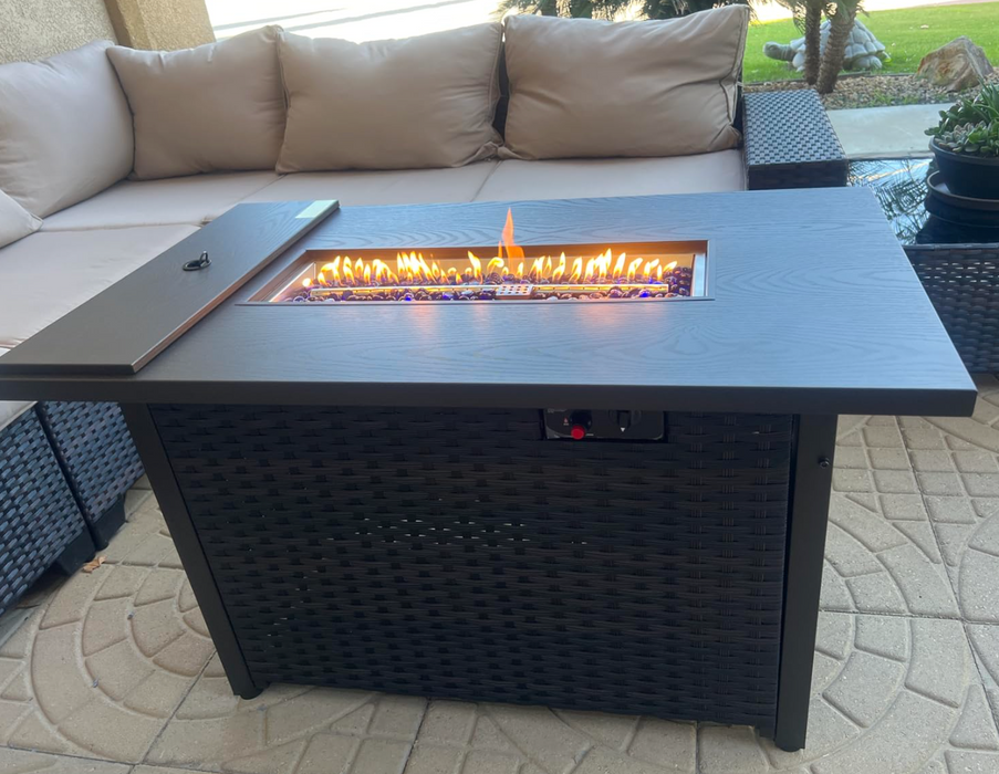 OSOS 43 Inch Propane Fire Pit Table 50k BTU