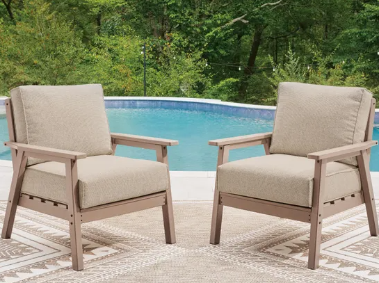 Sandy Beach Outdoor Sofa and 2 Chairs with Coffee Table
