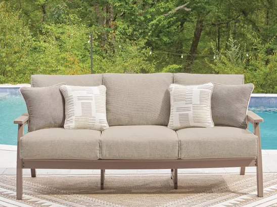 Sandy Beach Outdoor Sofa and 2 Chairs with Coffee Table