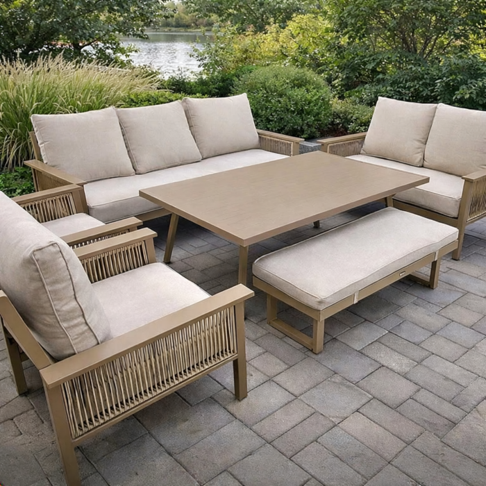Eva 6-Piece Aluminum Outdoor Patio Dining Set