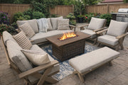 Gracie outdoor seating set with fire pit configuration in a backyard
