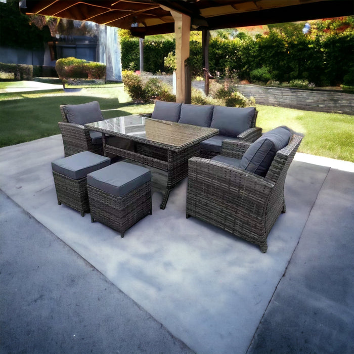 Ashton 6 Piece Patio Set with Ottomans and Dining Table