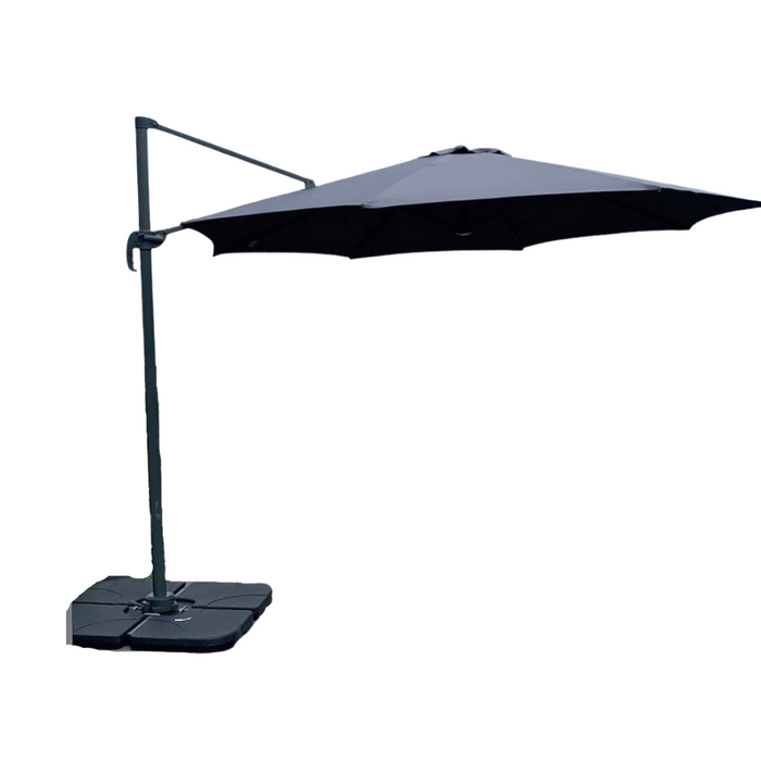 Sunny Sands 11 Foot Heavy-Duty Offset Hanging Cantilever Umbrella with Base
