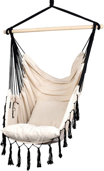 Indoor/Outdoor Hanging Pocket Hammock Chair with Hardware