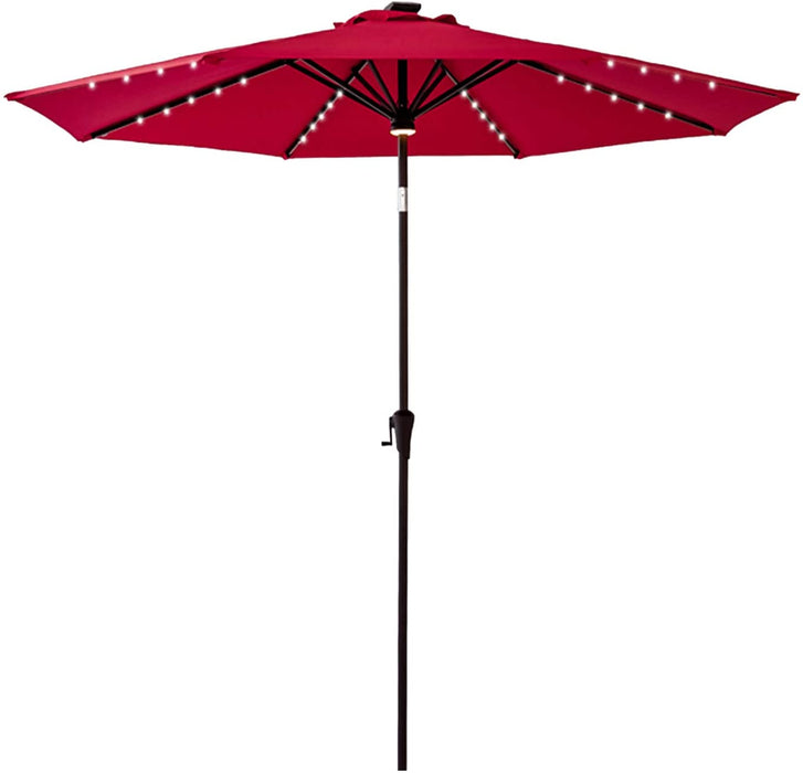 Sunny Sands 9' Solar LED Light Patio Table Umbrella