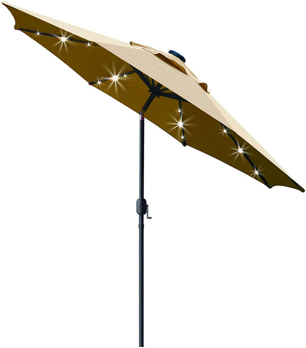 Sunny Sands 9' Solar LED Light Patio Table Umbrella